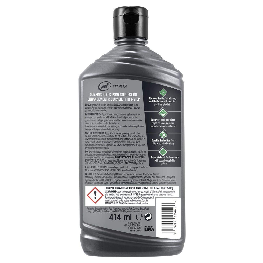 TURTLE WAX - TURTLE HS CERAM BLK PLSH 6/14OZ