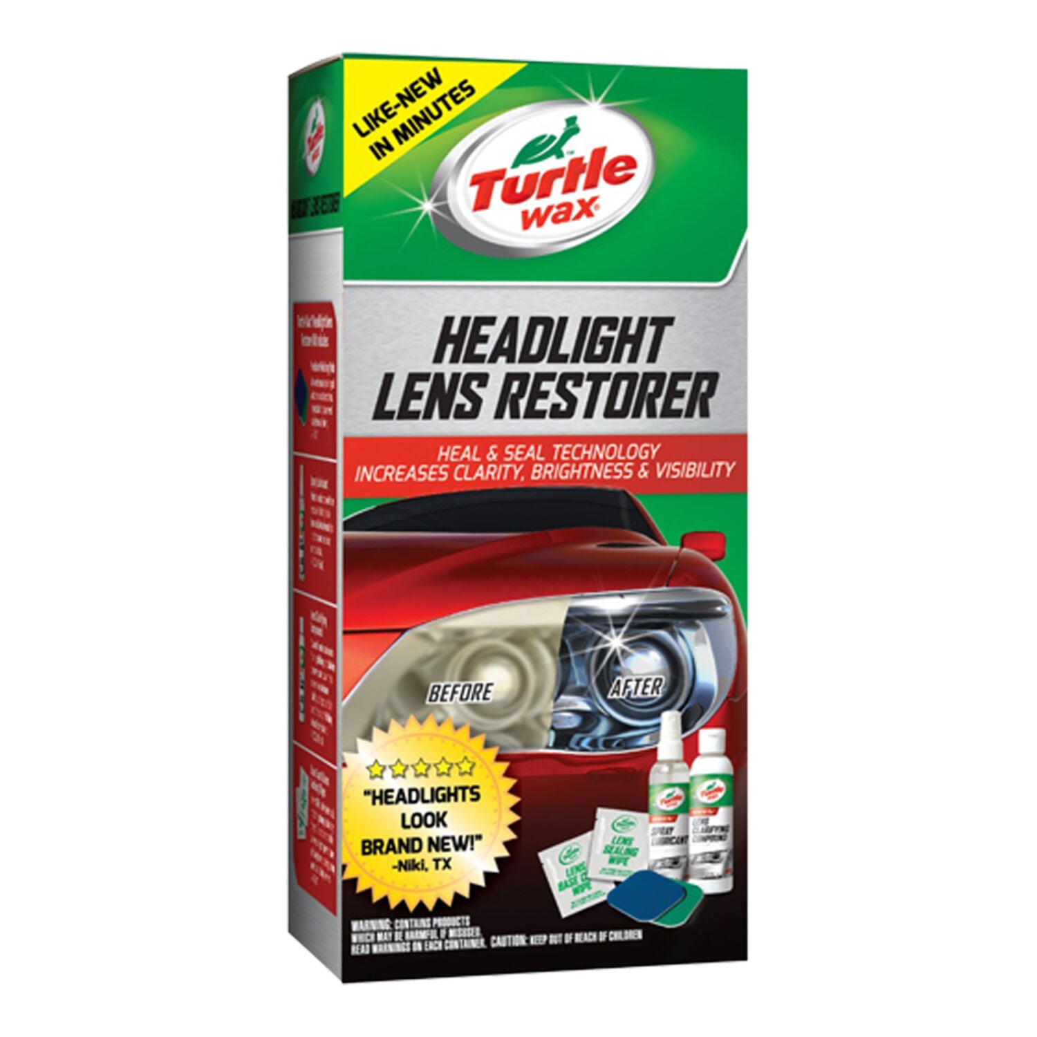 TURTLE WAX - TURTWAX HDLGHT LENS RESTOR 6/CA