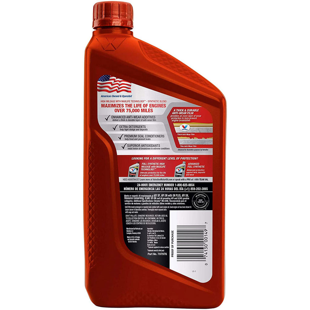 VALVOLINE - VALVOLINE MAXLIFE 10W30 6/1QT