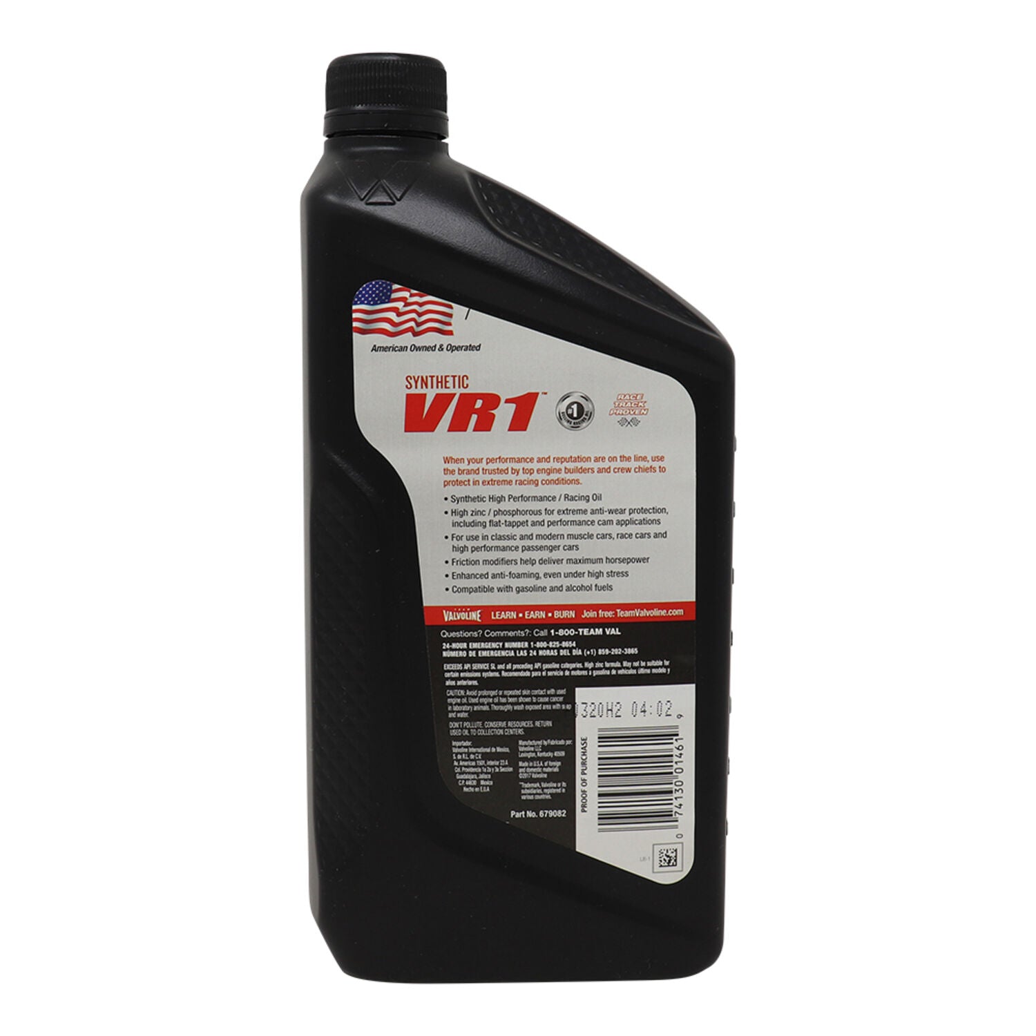 VALVOLINE - VALV VR1 SYN RACING 20W50 6/1QT