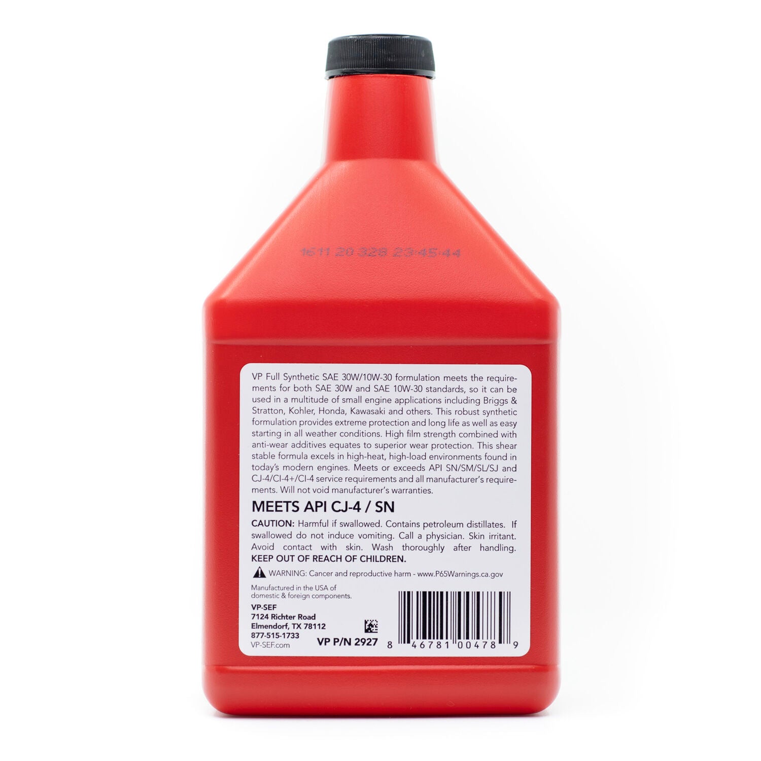 VP RACING FUELS - VP SEF FS SAE30/10W30 12/18OZ
