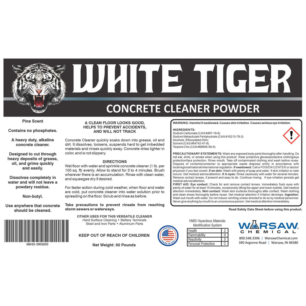 WARSAW CHEMICAL - POWDERED FLOOR CLNR (WHT)50#