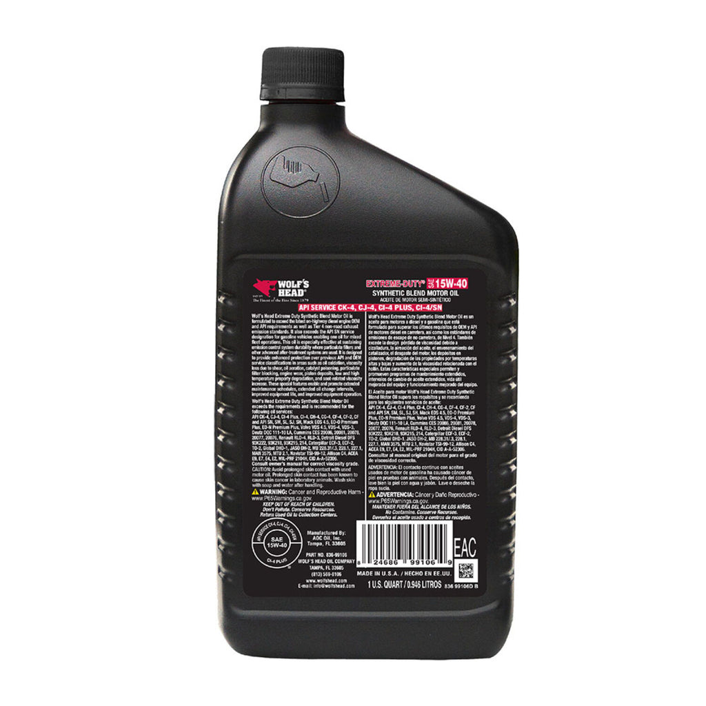 WOLF'S HEAD - WOLF'S HEAD SYN BL 15W40 12/1QT
